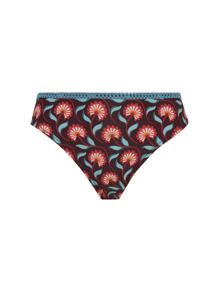 Bikini Brassiere Briefs Leaf Crochet Size S Color Fuchsia