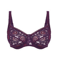 Squared neckline full cup bra