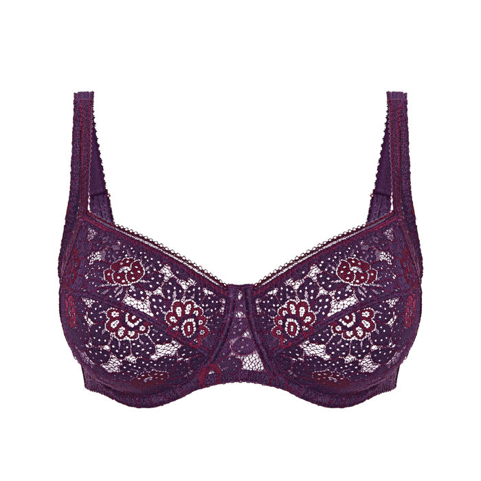 Squared neckline full cup bra