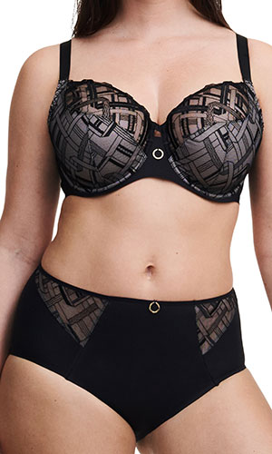 Good support soft bra Graphic support Chantelle couleur Blanc Noir Tannin  tailles 90 95 100 105 110