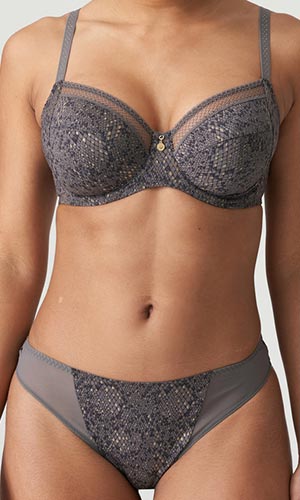 Padded bra - Heart shape Villemin Prima Donna Twist couleur Kitten grey  tailles 90 95 100 105 110
